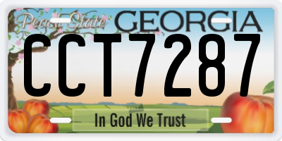 GA license plate CCT7287
