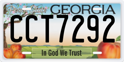 GA license plate CCT7292