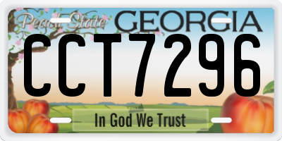 GA license plate CCT7296