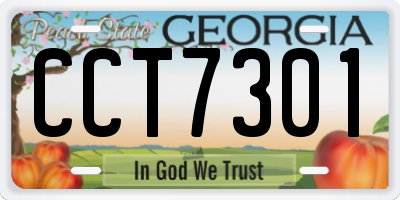 GA license plate CCT7301