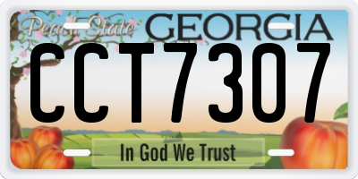 GA license plate CCT7307