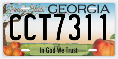 GA license plate CCT7311
