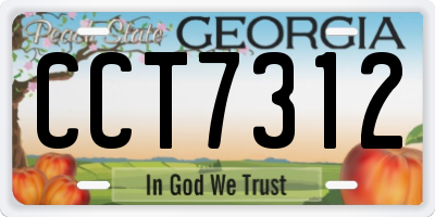 GA license plate CCT7312