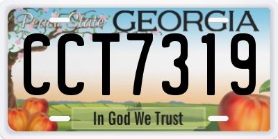 GA license plate CCT7319