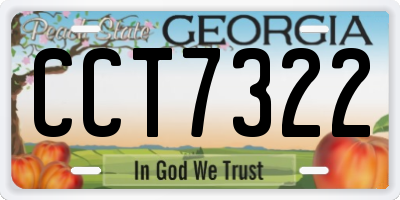 GA license plate CCT7322
