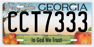GA license plate CCT7333