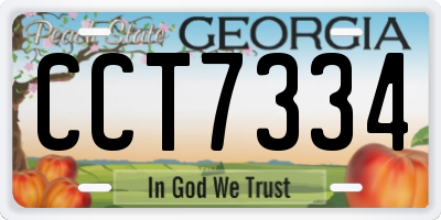 GA license plate CCT7334