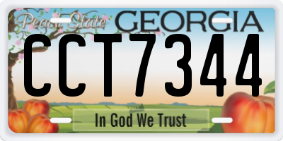 GA license plate CCT7344
