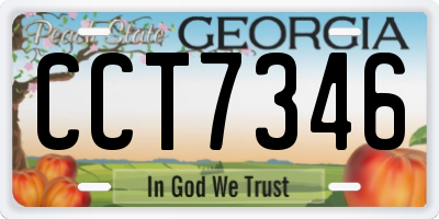 GA license plate CCT7346