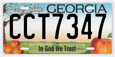 GA license plate CCT7347