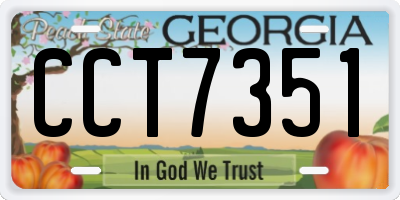 GA license plate CCT7351