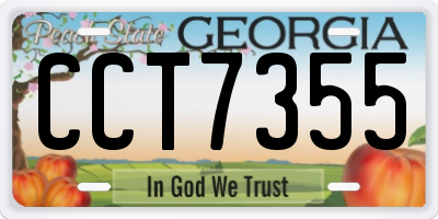 GA license plate CCT7355