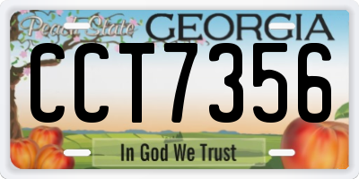 GA license plate CCT7356