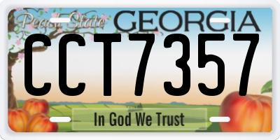 GA license plate CCT7357