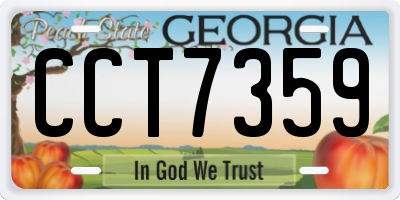 GA license plate CCT7359