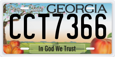 GA license plate CCT7366