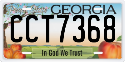 GA license plate CCT7368