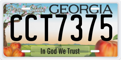 GA license plate CCT7375