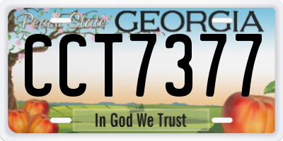GA license plate CCT7377