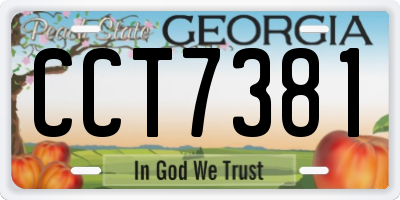 GA license plate CCT7381