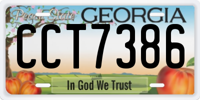 GA license plate CCT7386