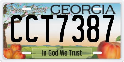 GA license plate CCT7387