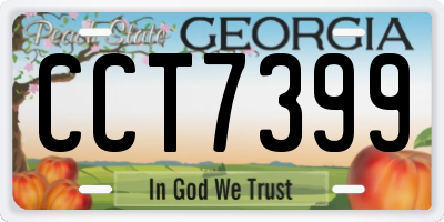 GA license plate CCT7399
