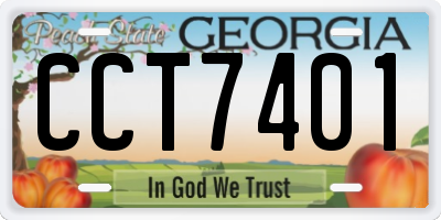 GA license plate CCT7401