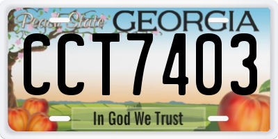 GA license plate CCT7403