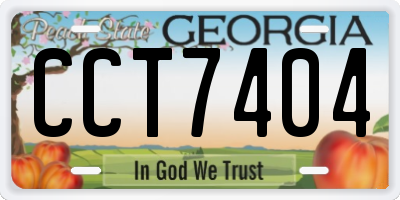 GA license plate CCT7404