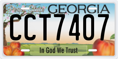 GA license plate CCT7407