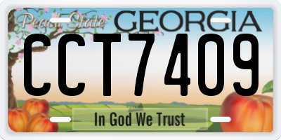 GA license plate CCT7409