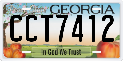 GA license plate CCT7412