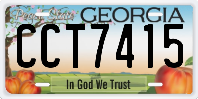 GA license plate CCT7415
