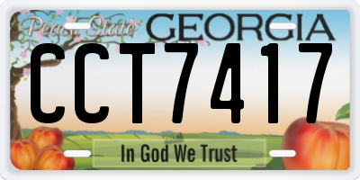 GA license plate CCT7417