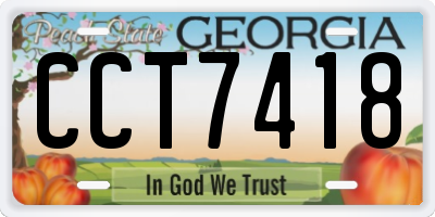 GA license plate CCT7418