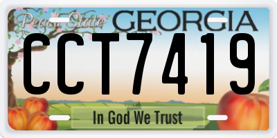 GA license plate CCT7419