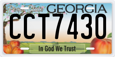 GA license plate CCT7430