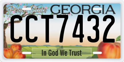 GA license plate CCT7432