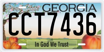 GA license plate CCT7436