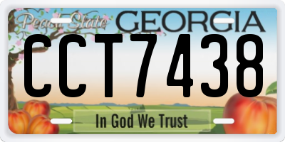 GA license plate CCT7438