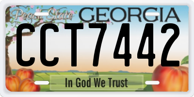 GA license plate CCT7442