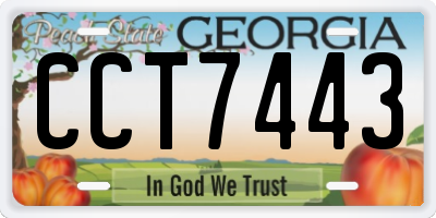 GA license plate CCT7443