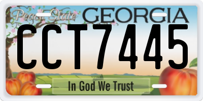 GA license plate CCT7445