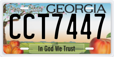 GA license plate CCT7447