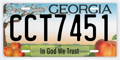 GA license plate CCT7451