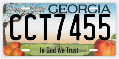 GA license plate CCT7455