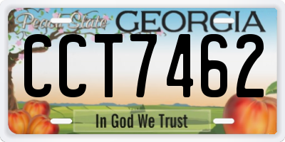 GA license plate CCT7462