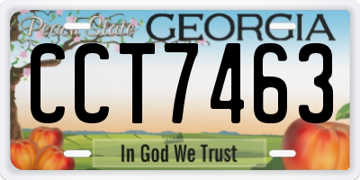 GA license plate CCT7463