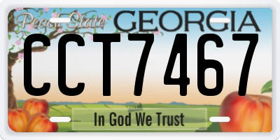 GA license plate CCT7467